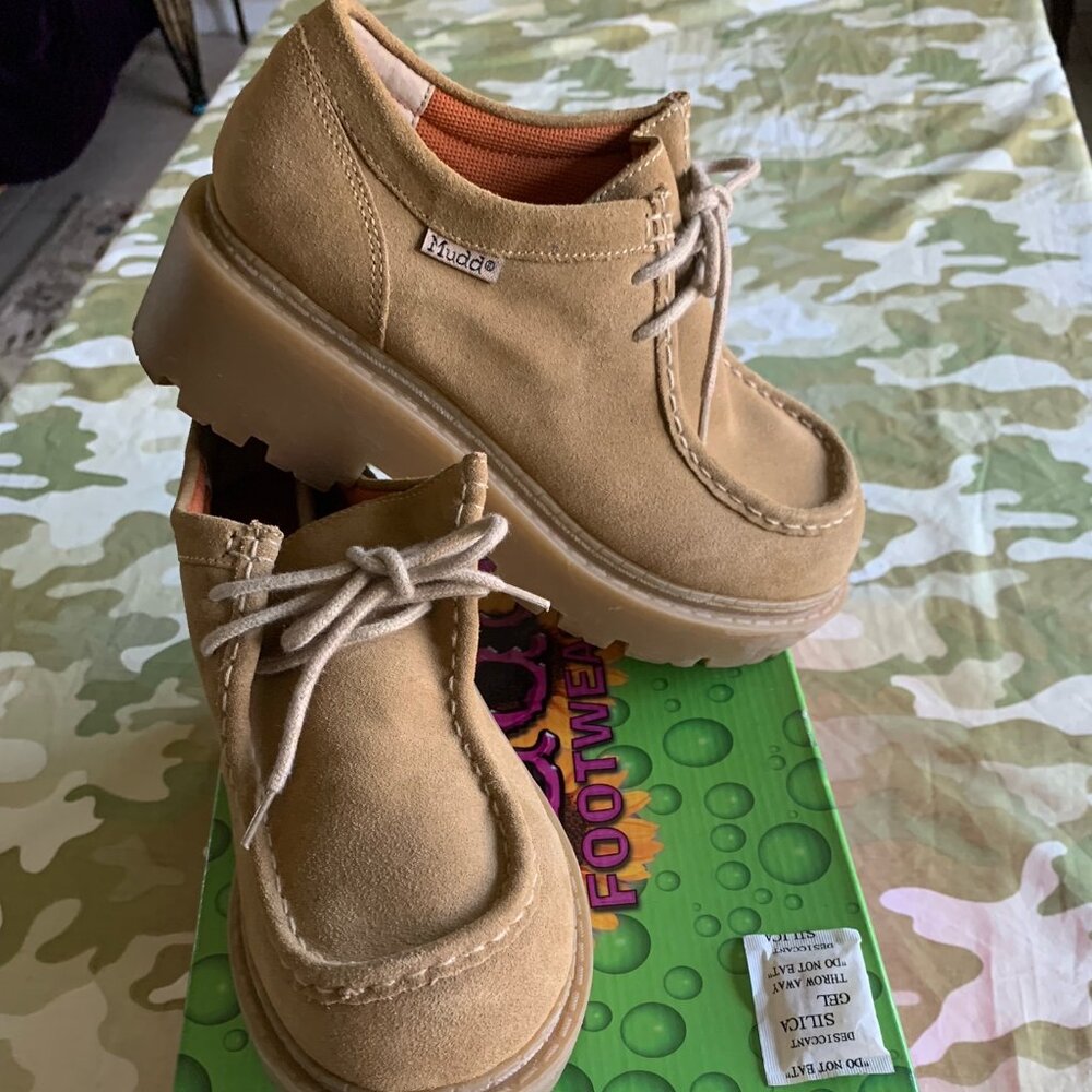 Mudd - SARA - NATURAL SUEDE - Chunky Shoe - SIZE 7M - Picture 4 of 11